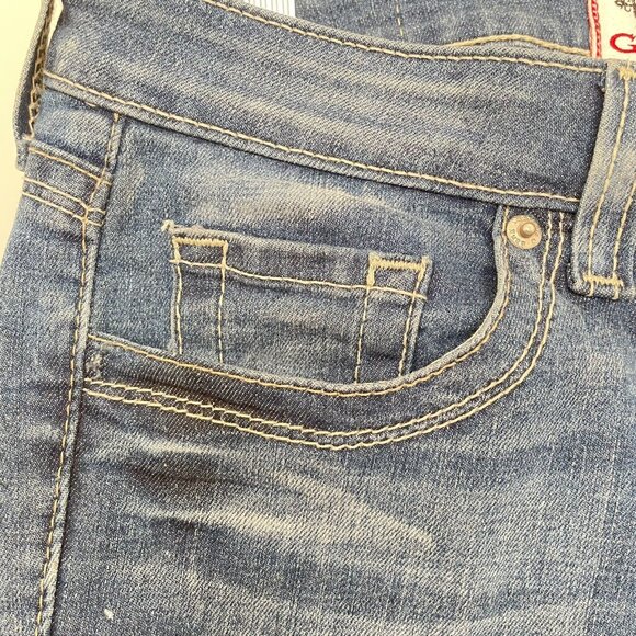 Dang Chicks Glorya Jeans Women’s 29x32 Boot Cut Stars and Stripes Pockets Blue - Picture 11 of 14